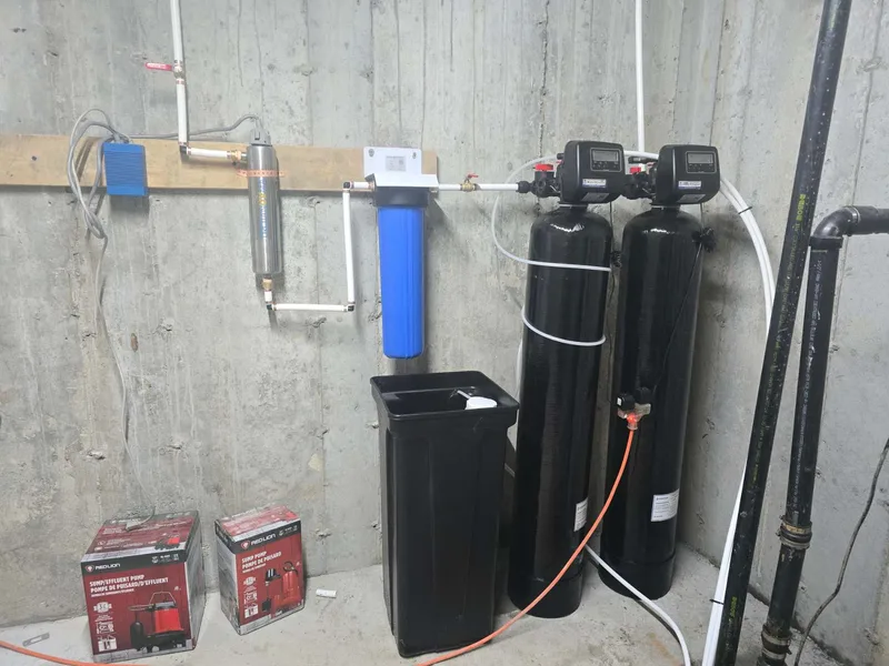 Whitchurch-Stouffville Installation Water Softener + Iron Filter + Water Purifier Set: Installation detail 11 from this completed project.