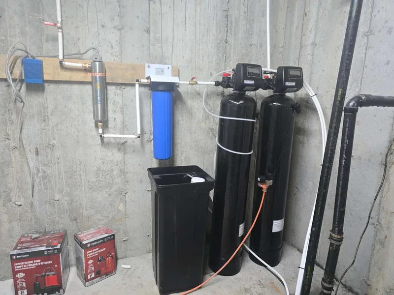 Whitchurch-Stouffville Installation Water Softener + Iron Filter + Water Purifier Set: Installation detail 12 from this completed project.